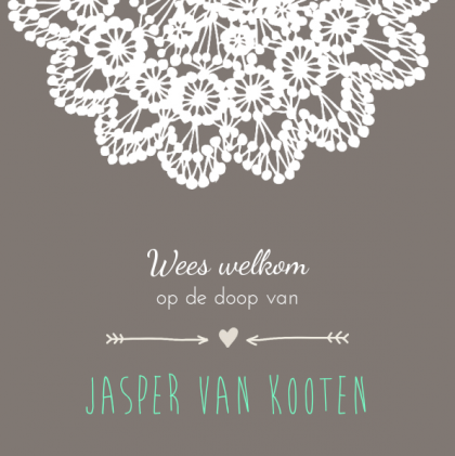 Kaartje "Doopkaart haakwerk"