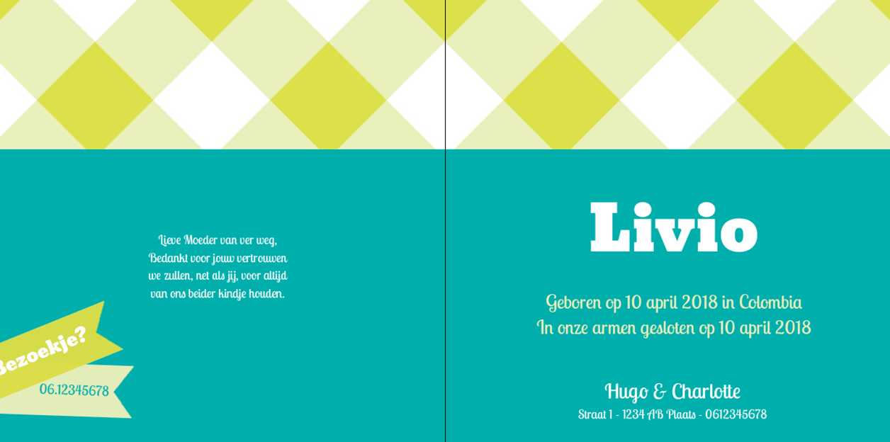 Gevouwen adoptiekaart "Baby in vaantje blauw" Gevouwen adoptiekaart "Baby in vaantje blauw"