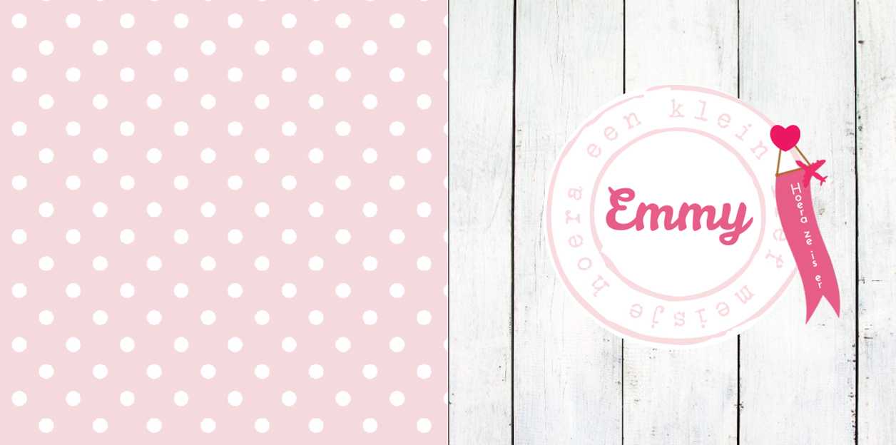 Gevouwen adoptiekaart "Stempel op hout roze" Gevouwen adoptiekaart "Stempel op hout roze"