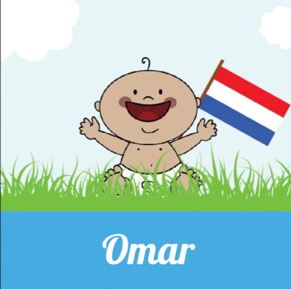 Gevouwen adoptiekaart "In het gras blauw"