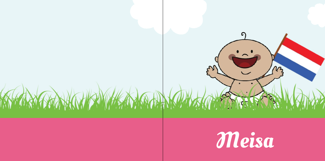 Gevouwen adoptiekaart "In het gras roze" Gevouwen adoptiekaart "In het gras roze"