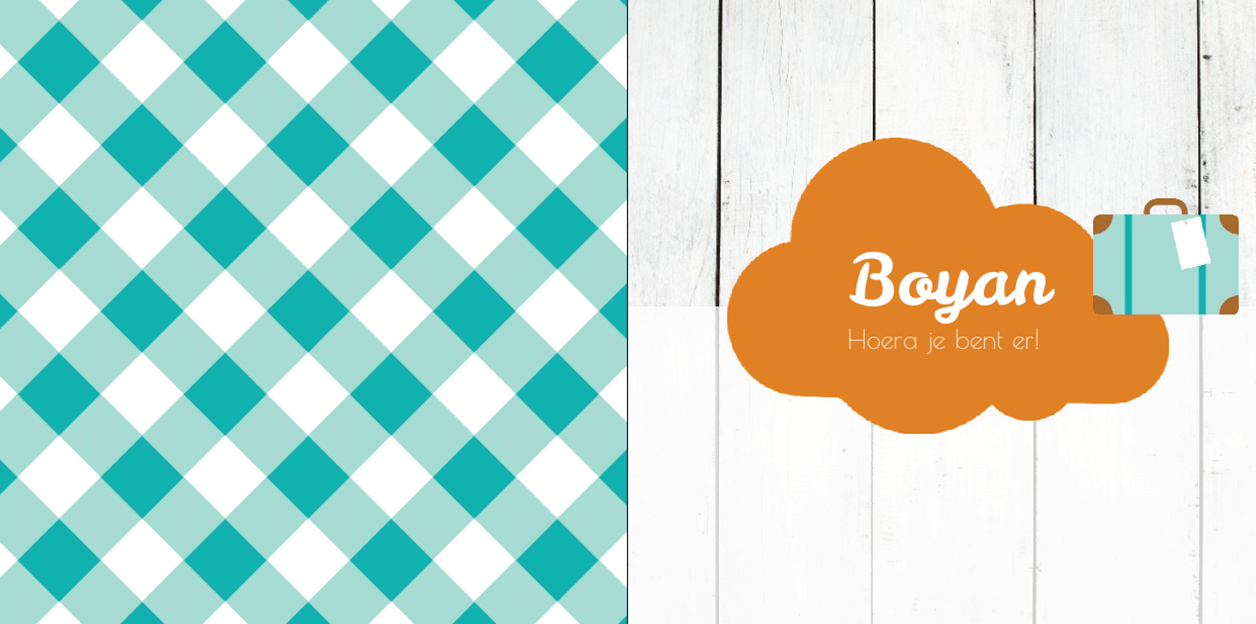 Gevouwen adoptiekaart "Oranje wolkje" Gevouwen adoptiekaart "Oranje wolkje"