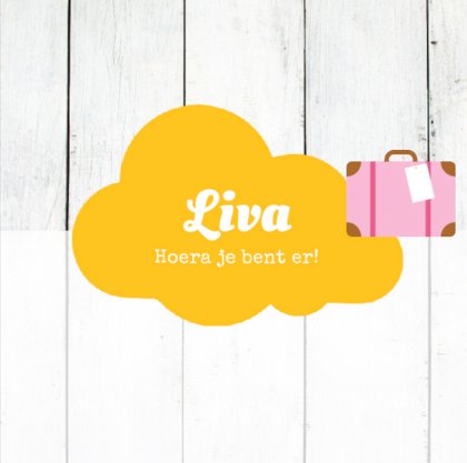 Gevouwen adoptiekaart "Geel wolkje"