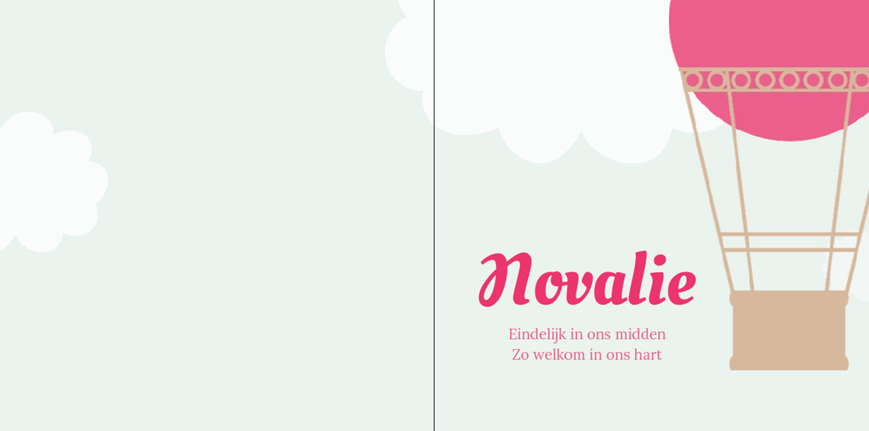 Gevouwen adoptiekaart "Roze luchtballon" Gevouwen adoptiekaart "Roze luchtballon"