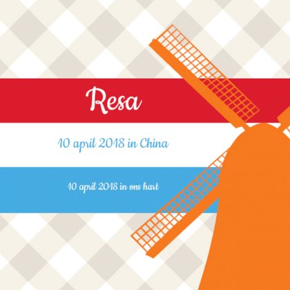 Adoptiekaartje "Molen oranje"