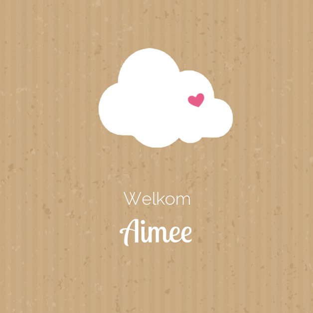 Adoptiekaartje "Wolkje met roze hartje" Adoptiekaartje "Wolkje met roze hartje"