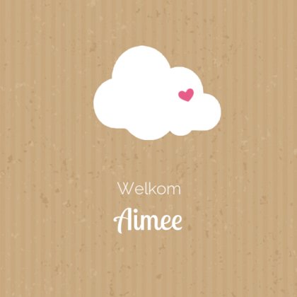 Adoptiekaartje "Wolkje met roze hartje"