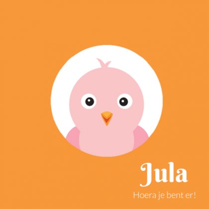 Adoptiekaartje "Vogeltje roze" Adoptiekaartje "Vogeltje roze"