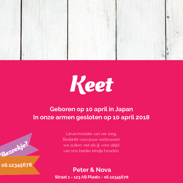 Adoptiekaartje "Stempel vliegtuig roze" Adoptiekaartje "Stempel vliegtuig roze"