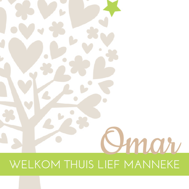 Adoptiekaartje "Hartjesboom groen" Adoptiekaartje "Hartjesboom groen"