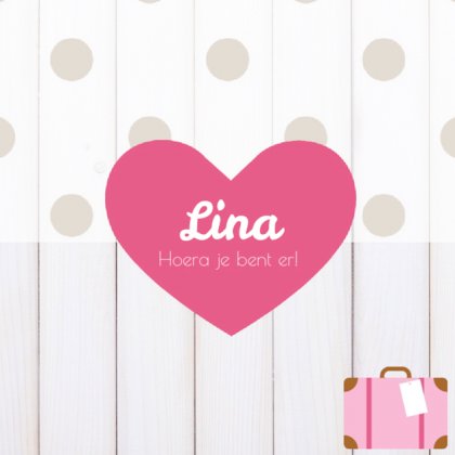 Adoptiekaartje "Roze hart"