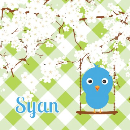 Adoptiekaartje "Bloesem met blauw vogeltje"