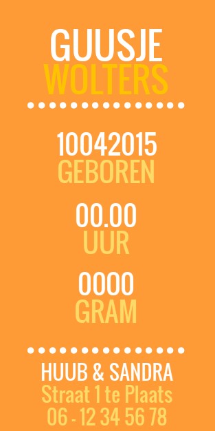 Kaartje "Vosje oranje" Kaartje "Vosje oranje"