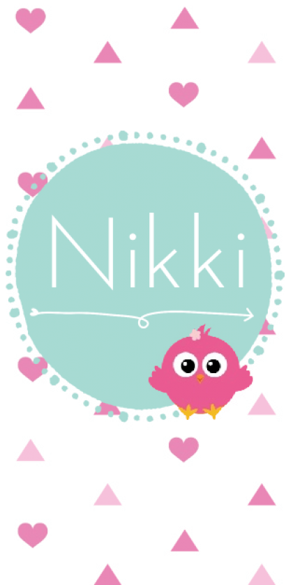 Kaartje "Vogeltje roze"