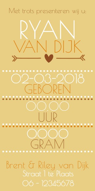 Kaartje "Tijgertje" Kaartje "Tijgertje"