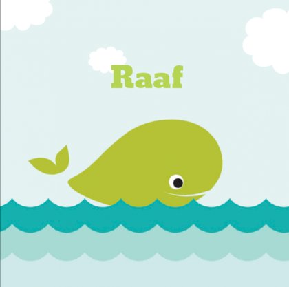 Gevouwen kaart "Groene walvis" Gevouwen kaart "Groene walvis"