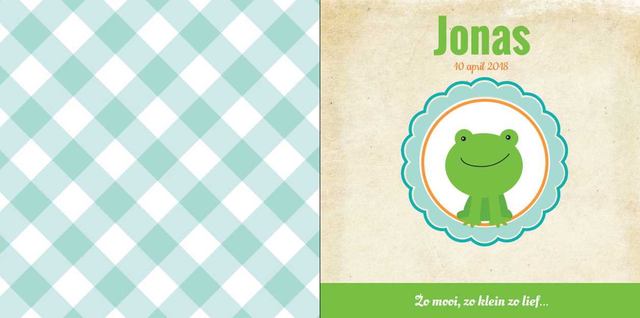 Gevouwen kaart "Kikker" Gevouwen kaart "Kikker"