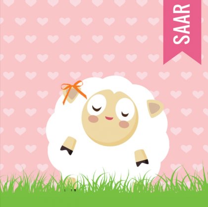 Gevouwen kaart "Schaapje"