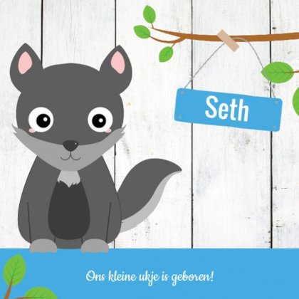Gevouwen kaart "Wolfje" Gevouwen kaart "Wolfje"