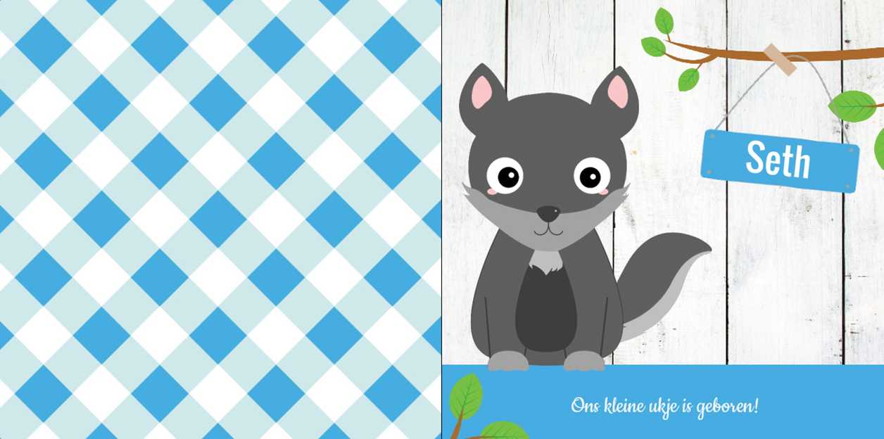 Gevouwen kaart "Wolfje" Gevouwen kaart "Wolfje"