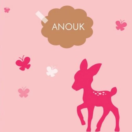 Gevouwen kaart "Hertje met vlinders" Gevouwen kaart "Hertje met vlinders"