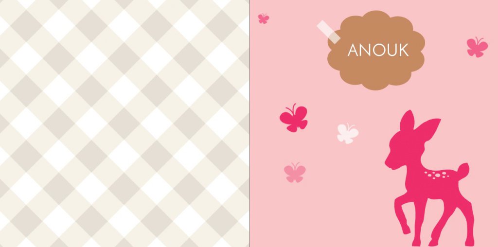 Gevouwen kaart "Hertje met vlinders" Gevouwen kaart "Hertje met vlinders"