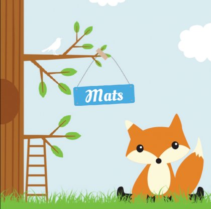 Gevouwen kaart "Vosje in het gras"