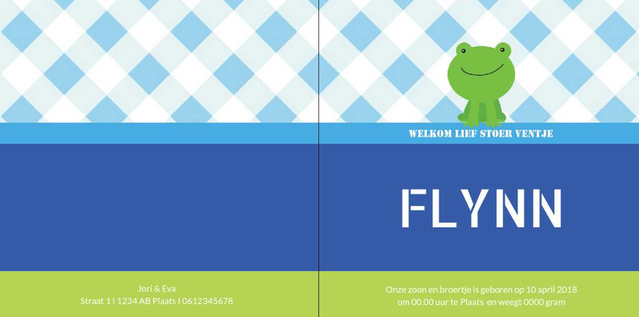 Gevouwen kaart "Kikker groen" Gevouwen kaart "Kikker groen"