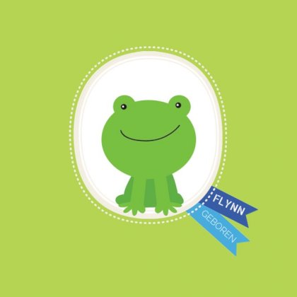 Gevouwen kaart "Kikker groen"