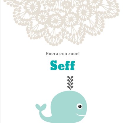 Gevouwen kaart "Blauwe walvis"