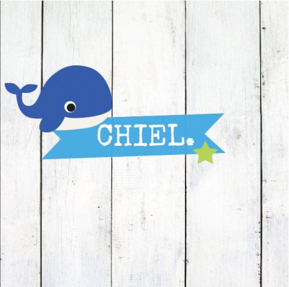 Gevouwen kaart "Blauwe walvis op hout" Gevouwen kaart "Blauwe walvis op hout"