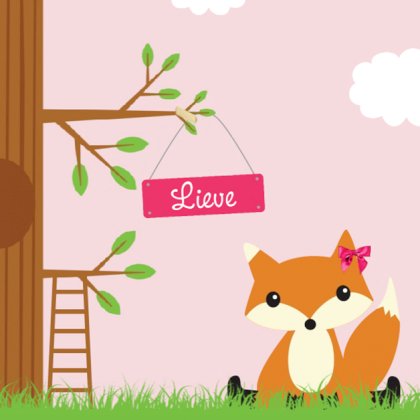 Kaartje "Vosje met strikje"