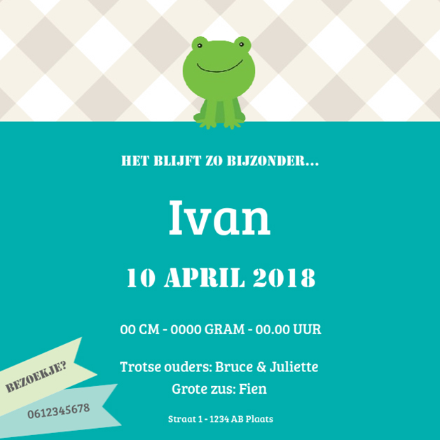 Kaartje "Kikker" Kaartje "Kikker"