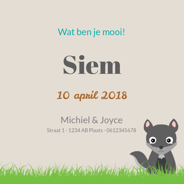 Kaartje "Vosje onder blauwe boom" Kaartje "Vosje onder blauwe boom"