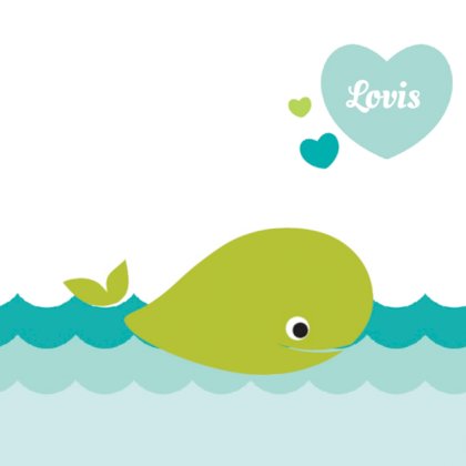 Kaartje "Groen walvisje"