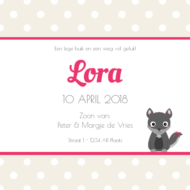 Kaartje "Wolfje strikje" Kaartje "Wolfje strikje"