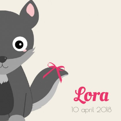 Kaartje "Wolfje strikje"