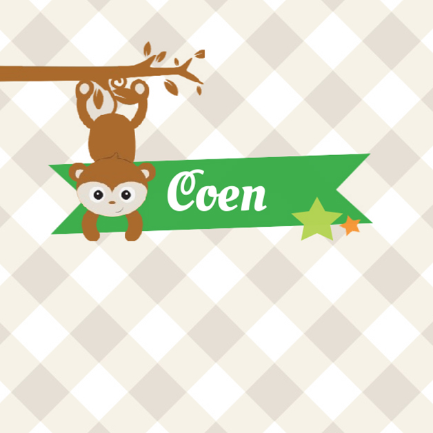 Kaartje "Bruin aapje" Kaartje "Bruin aapje"