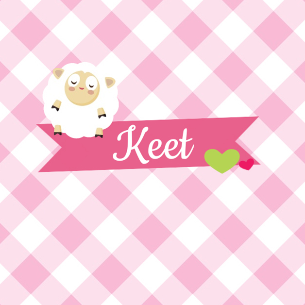 Kaartje "Schaapje roze" Kaartje "Schaapje roze"