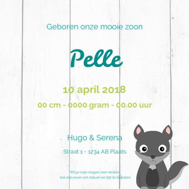 Kaartje "Wolfje op hout blauw" Kaartje "Wolfje op hout blauw"