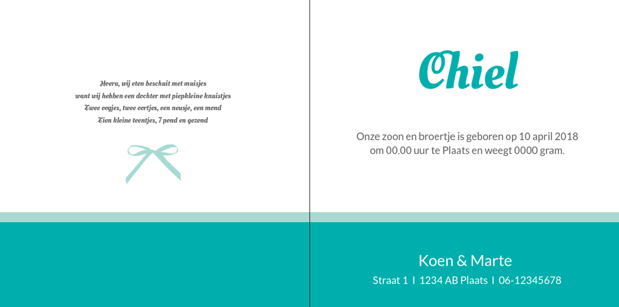 Gevouwen kaart "Foto & Krijtbord" Gevouwen kaart "Foto & Krijtbord"