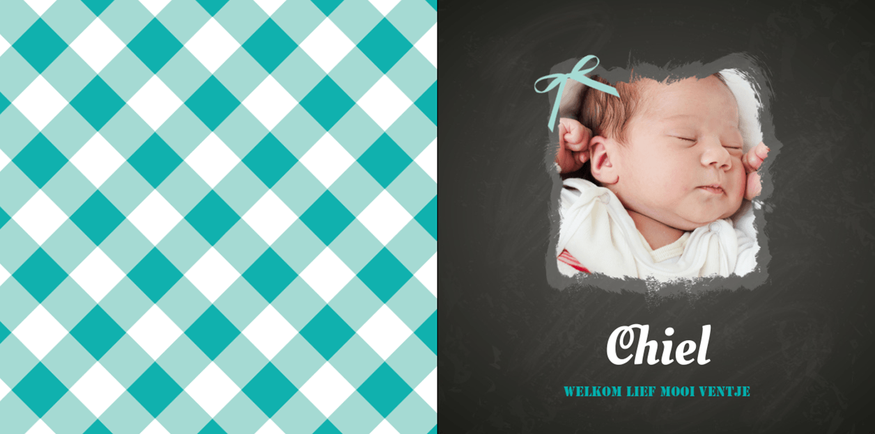 Gevouwen kaart "Foto & Krijtbord" Gevouwen kaart "Foto & Krijtbord"