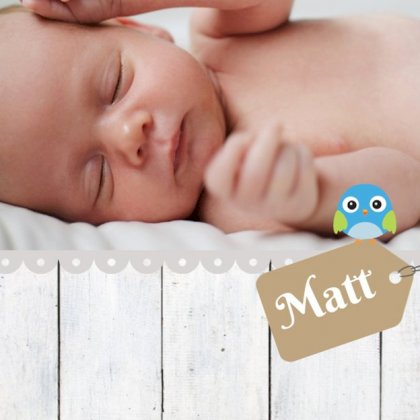 Gevouwen kaart "Foto & Label op hout" Gevouwen kaart "Foto & Label op hout"