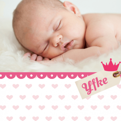 Gevouwen kaart "Foto & Roze hartjes" Gevouwen kaart "Foto & Roze hartjes"