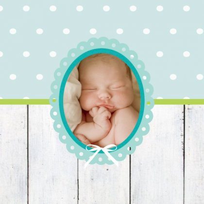 Gevouwen kaart "Foto & Roze ovaal"