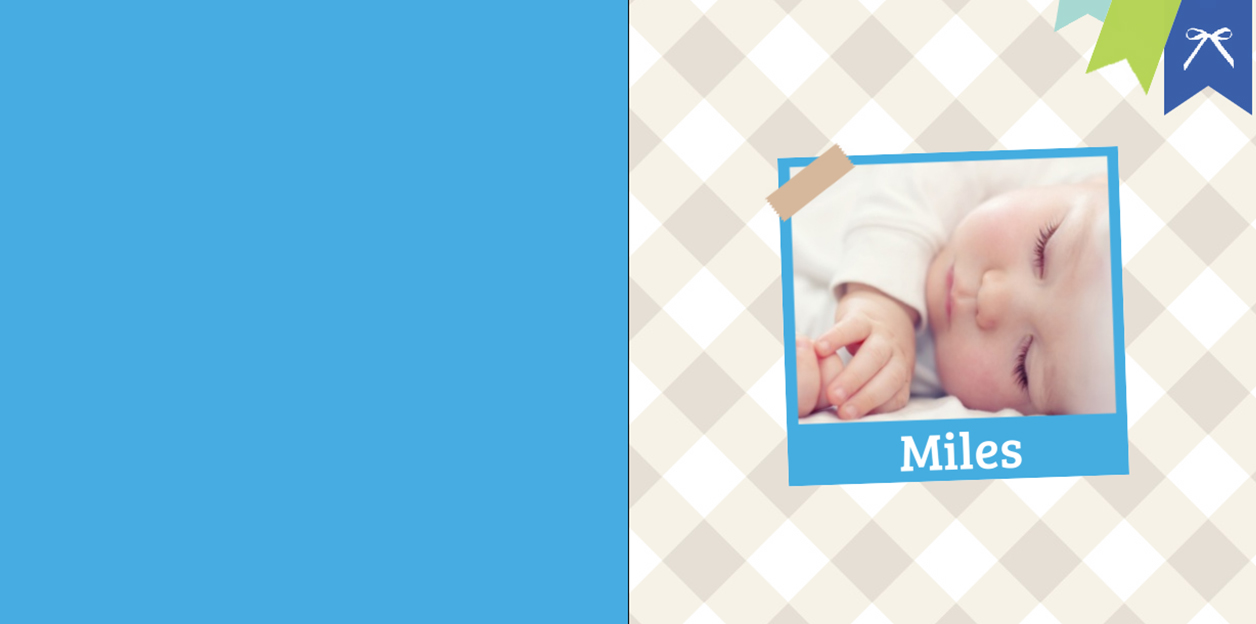 Gevouwen kaart "Foto & Grijze ruitjes" Gevouwen kaart "Foto & Grijze ruitjes"