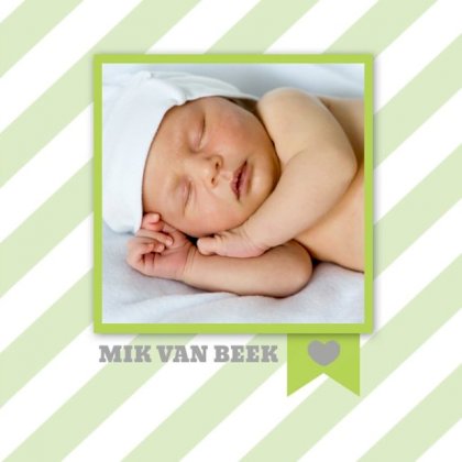 Gevouwen kaart "Foto & Groene strepen"