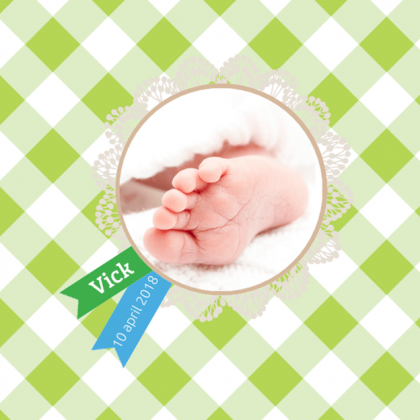 Gevouwen kaart "Foto & Groene ruitjes" Gevouwen kaart "Foto & Groene ruitjes"