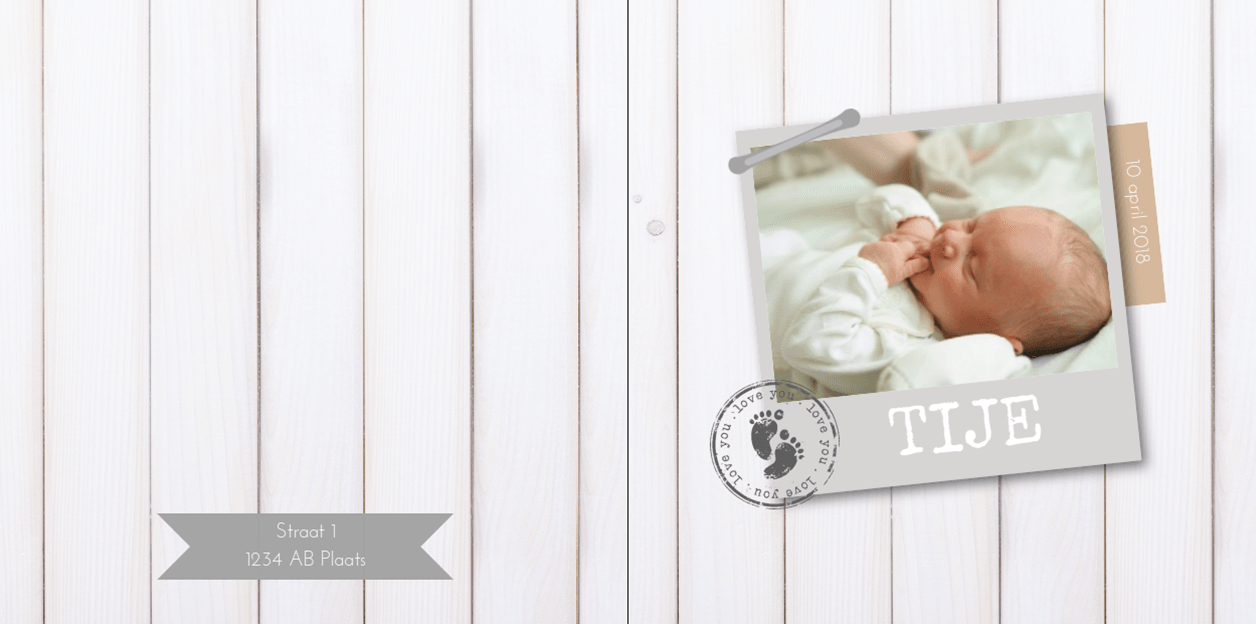 Gevouwen kaart "Foto & Hout" Gevouwen kaart "Foto & Hout"