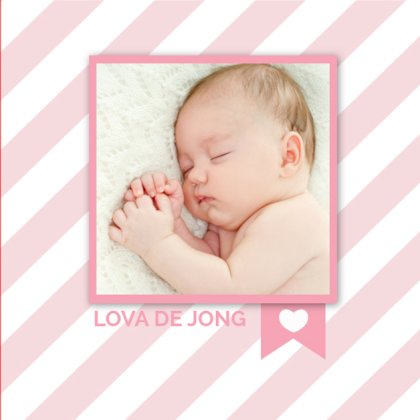 Kaartje "Foto & Roze strepen"